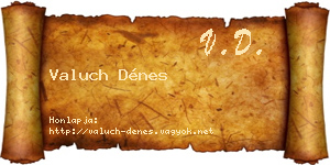 Valuch Dénes névjegykártya